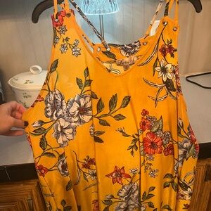 Xhilaration Vibrant Orange Floral Blouse